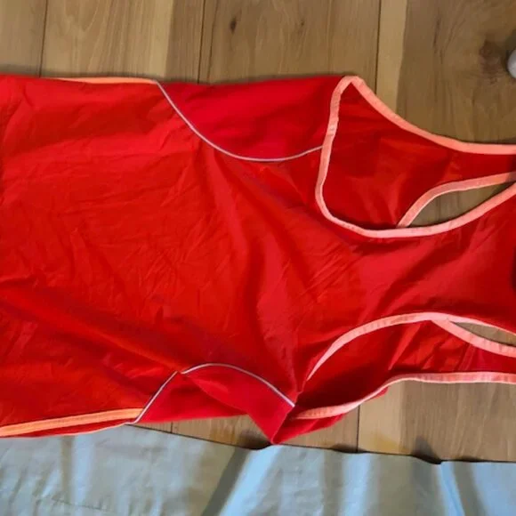 Adidas size Large womens athletic work out tank top gym orange - Picture 5 of 5